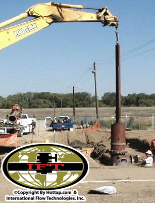 Linestop being lifted and bolted in place