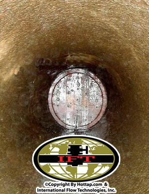 Inside look of a linestop pivot head in place