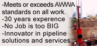 AWWA C515 SPec, A/C, Steel, PVC, Ductile Iron, or Cast Iron Pipe. Resilient Seat Gate with 250 psi working pressure