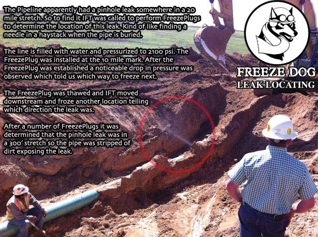 Click to magnify/shrink Gas Leak Successfully Located with our Freeze Services