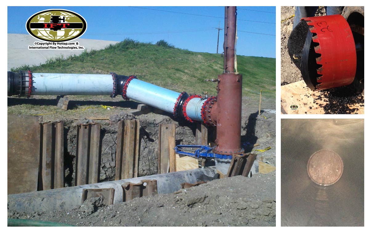 Click to magnify/shrink 23" Hottaps for 36" Linestops and 24" By-Passes for High-Density Polyethylene Pipe (HDPE)