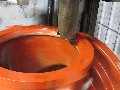 Lathe turning down the steel in the Insert Valve to fit exact pipeline outside diameter