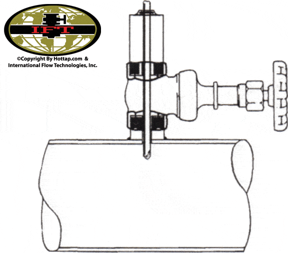 Click to magnify/shrink 2D weldone fitting being connected to pipe